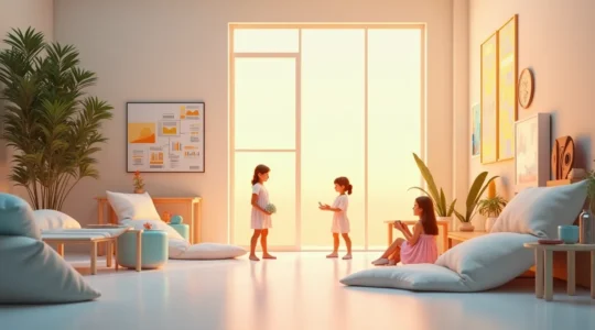 Composition visuelle de contenu multiformats pour l'attention numérique - infographie, photo, vidéo et design moderne représentant la stratégie de contenu à l'ère de l'économie de l'attention