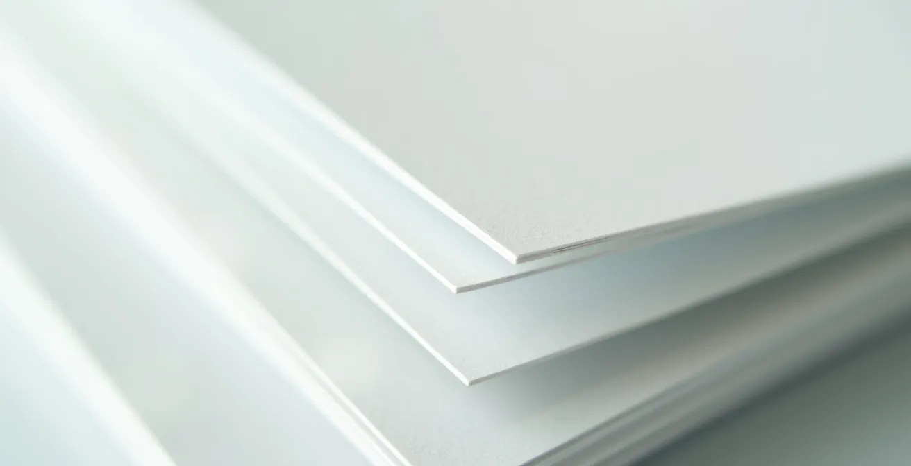 Représentation visuelle abstraite d'une mise en page équilibrée avec hiérarchie claire, espaces blancs généreux, et typographie soignée pour la lisibilité web