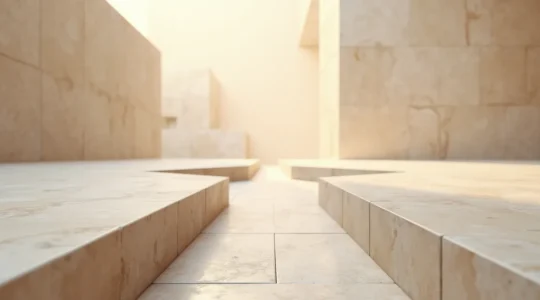 Illustration éditorialisée montrant la convergence harmonieuse entre l'optimisation SEO et la qualité du contenu marketing, avec éléments textuels stylisés et métaphoriques