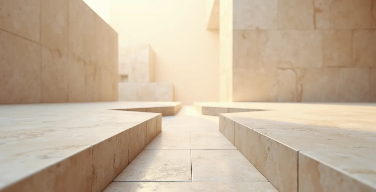 Illustration éditorialisée montrant la convergence harmonieuse entre l'optimisation SEO et la qualité du contenu marketing, avec éléments textuels stylisés et métaphoriques