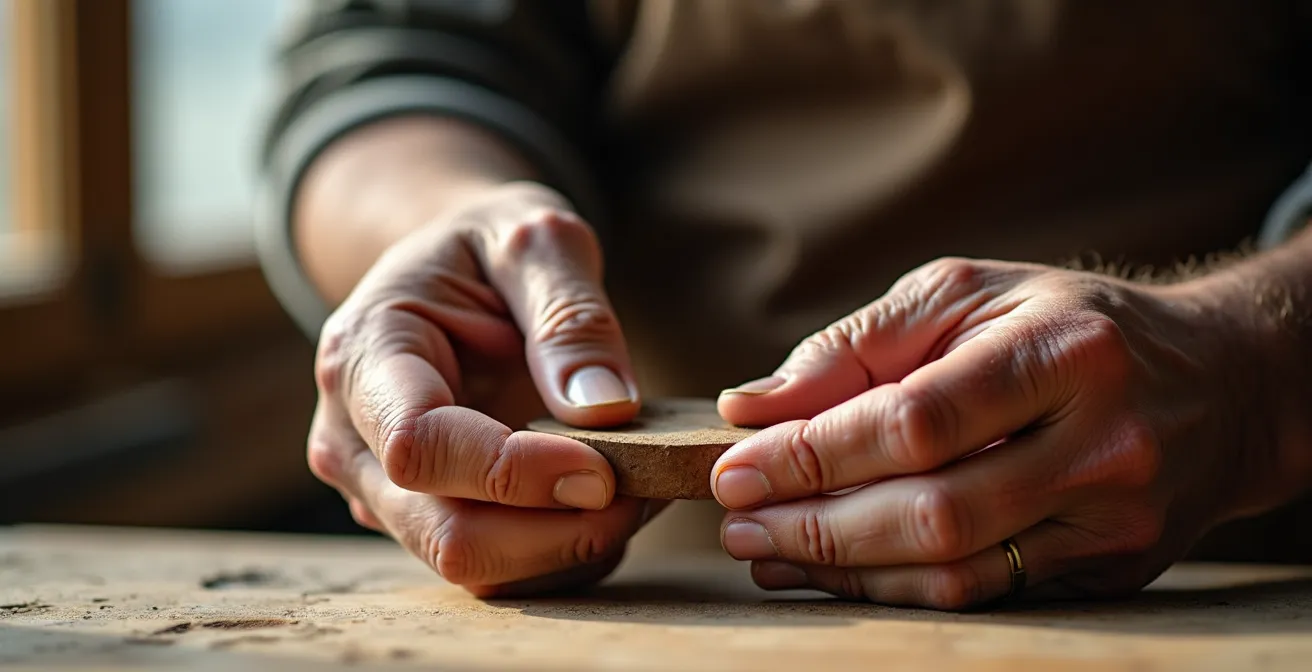 Mise en scène évocatrice célébrant le savoir-faire artisanal français et l'authenticité d'une entreprise