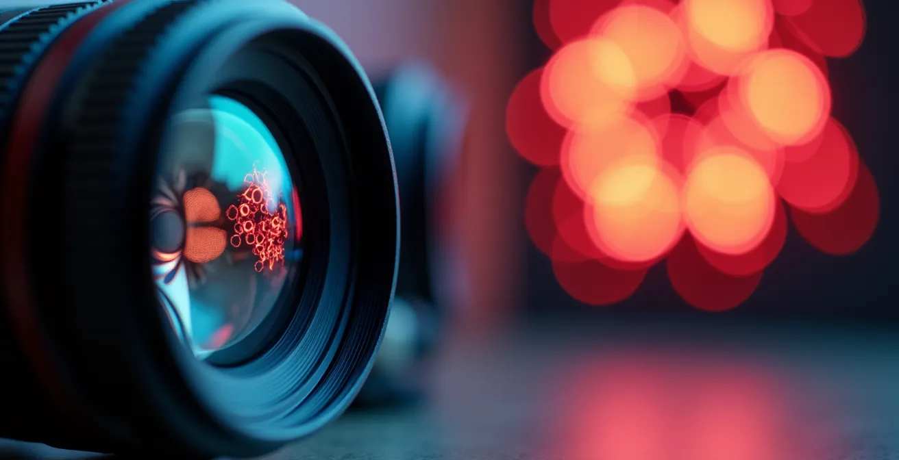 Studio de création multimédia avec équipement vidéo et espace d'écriture harmonieusement intégrés