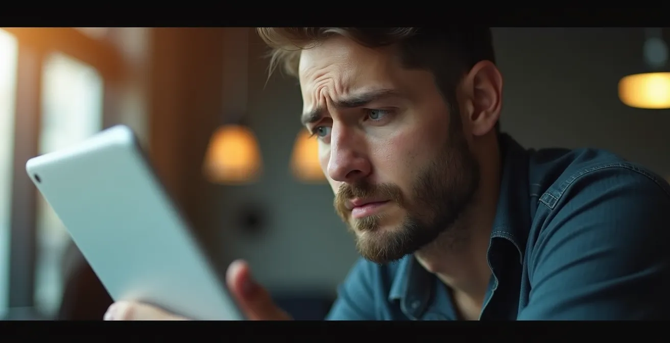 Contraste visuel entre deux écrans montrant une rupture de design entre publicité colorée et page d'atterrissage minimaliste