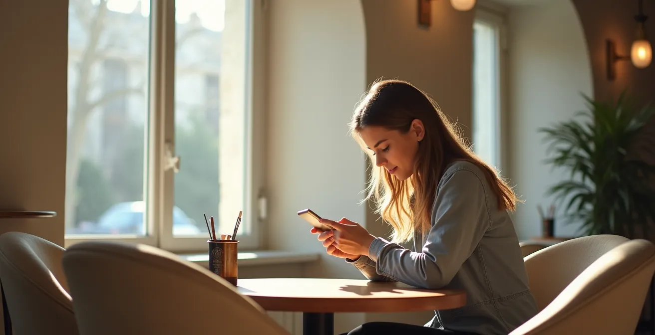 Vue d'ensemble d'un utilisateur mobile dans son environnement naturel d'usage