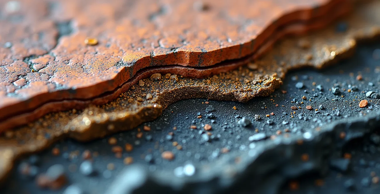 Photographie macro de différentes textures représentant les niveaux de difficulté en SEO