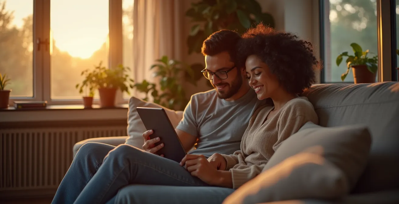 Utilisation familiale d'une tablette dans un contexte domestique détendu