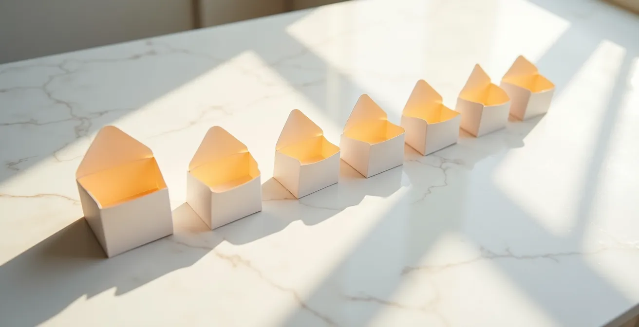 Représentation métaphorique du lead nurturing avec une séquence d'enveloppes progressant vers une relation de confiance